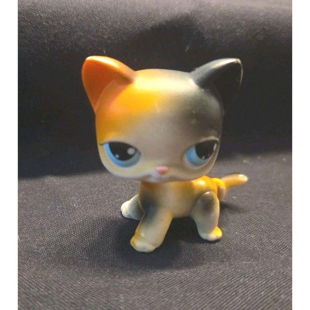 Littlest Pet Shop Short hair Calico Cat Blue Eyes Hasbro 2005 Collectable Figure
